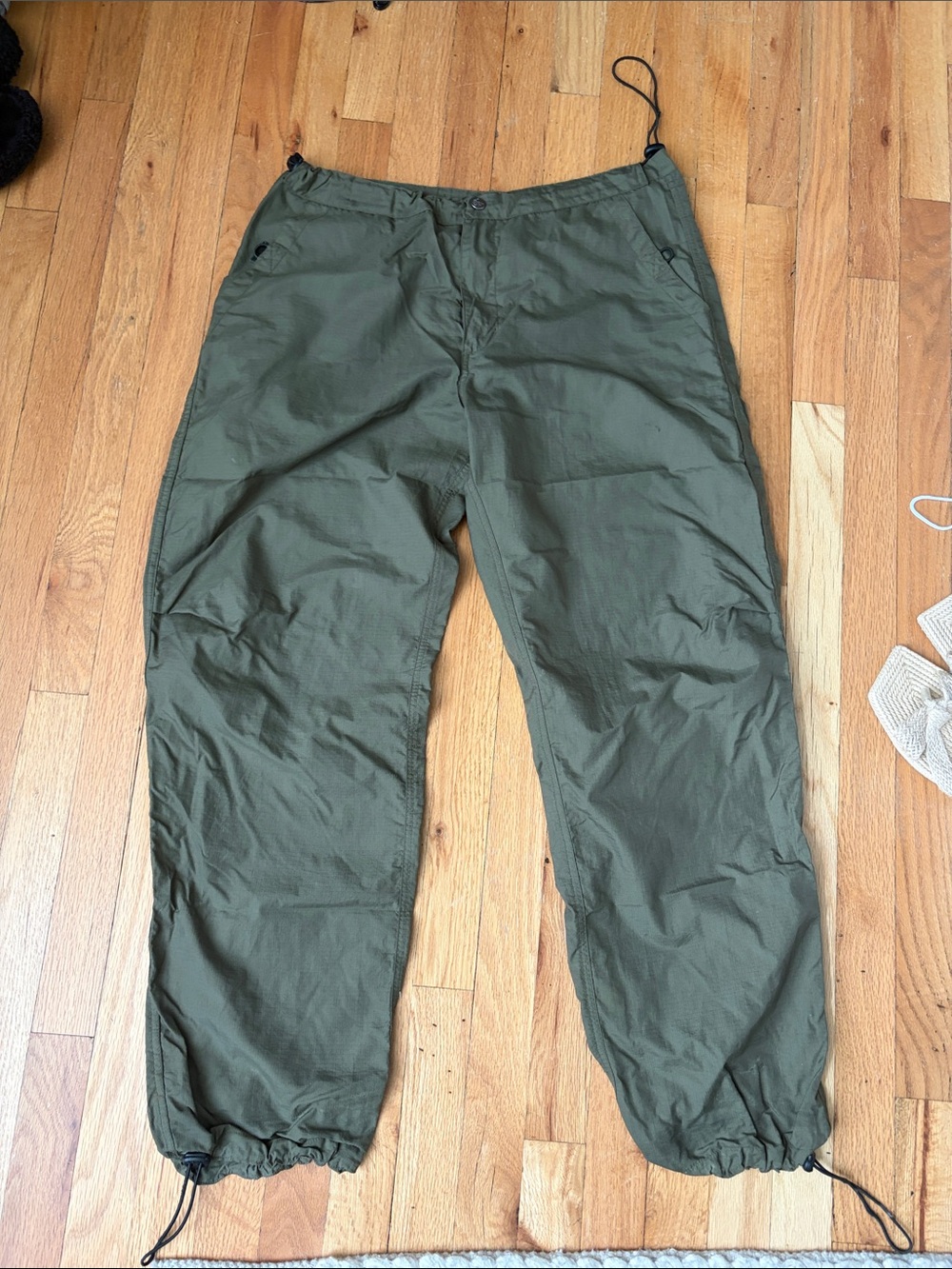 vintage calvin klein jeans mens baggy fit nylon pants sz medium army green